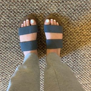 Sanuk slip on sandals